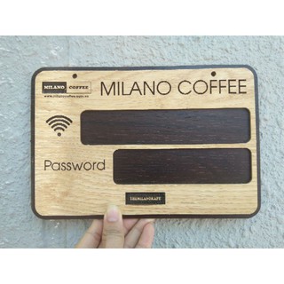 Bảng password wifi viết phấn khắc laser LOGO FREE theo yêu cầu - Xưởng LUXI decor