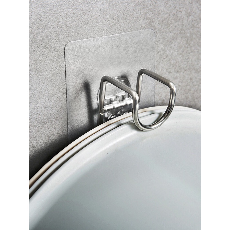 Móc Inox Dán Tường Treo Thau Chậu, Khăn, Quần Áo,Giá Móc Gắn Tường Treo Đồ Nhà Bếp, Nhà Tắm Tiện Dụng_CC012