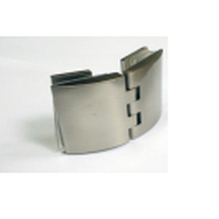 Bản lề tủ kính 180o, KT: 45x90mm,  kính 5~8mm -  Mạ Nikel mờ