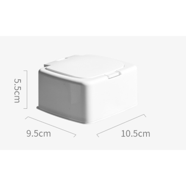 Small beige storage box with lid Office Desktop Plastic Cotton Cotton Storage box Dustproof bucket Objects smaller window pops up window arrangement