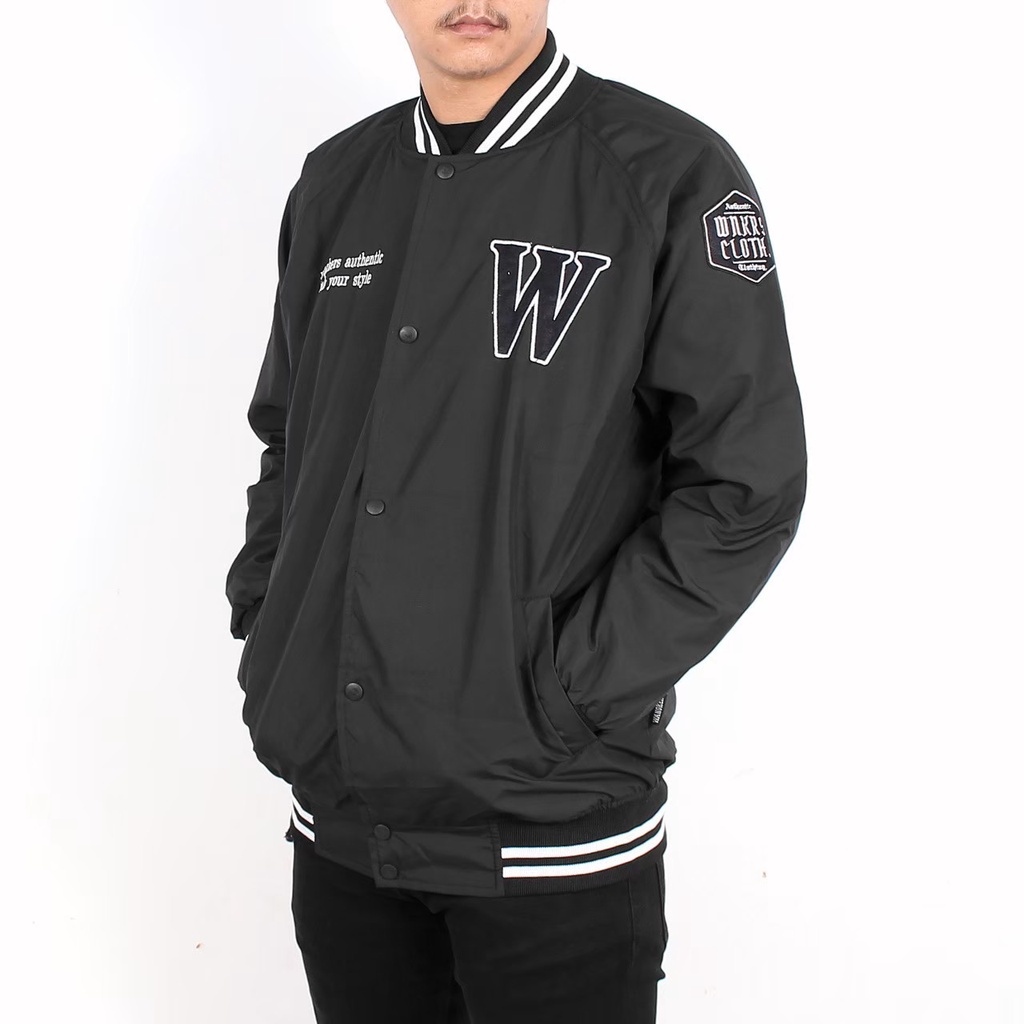 Áo Khoác BOMBER WANGKERS W Thêu LOGO Đơn Giản Cá Tính (Màn Hình) M - XXL Chính Hãng Dành Cho Nam Và Nữ