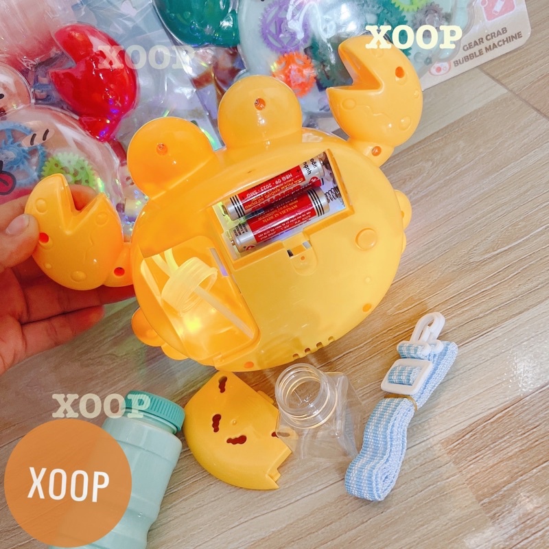 Đồ chơi ! Máy thổi bong bóng cua trong suốt có đèn xịn sò