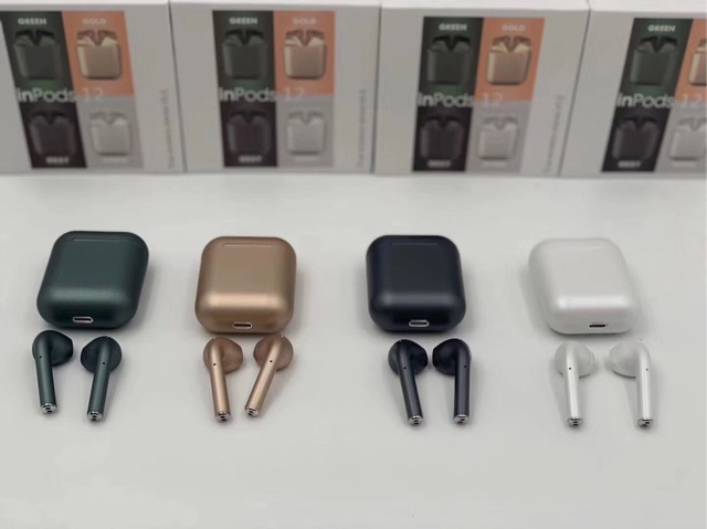 TAI NGHE AIRPOD i12 TWS 5.0 FULL MÀU HÀN QUỐC PHỦ BẠC TAI NGHE CẢM ỨNG BLUETOOTH THỜI TRANG 2020