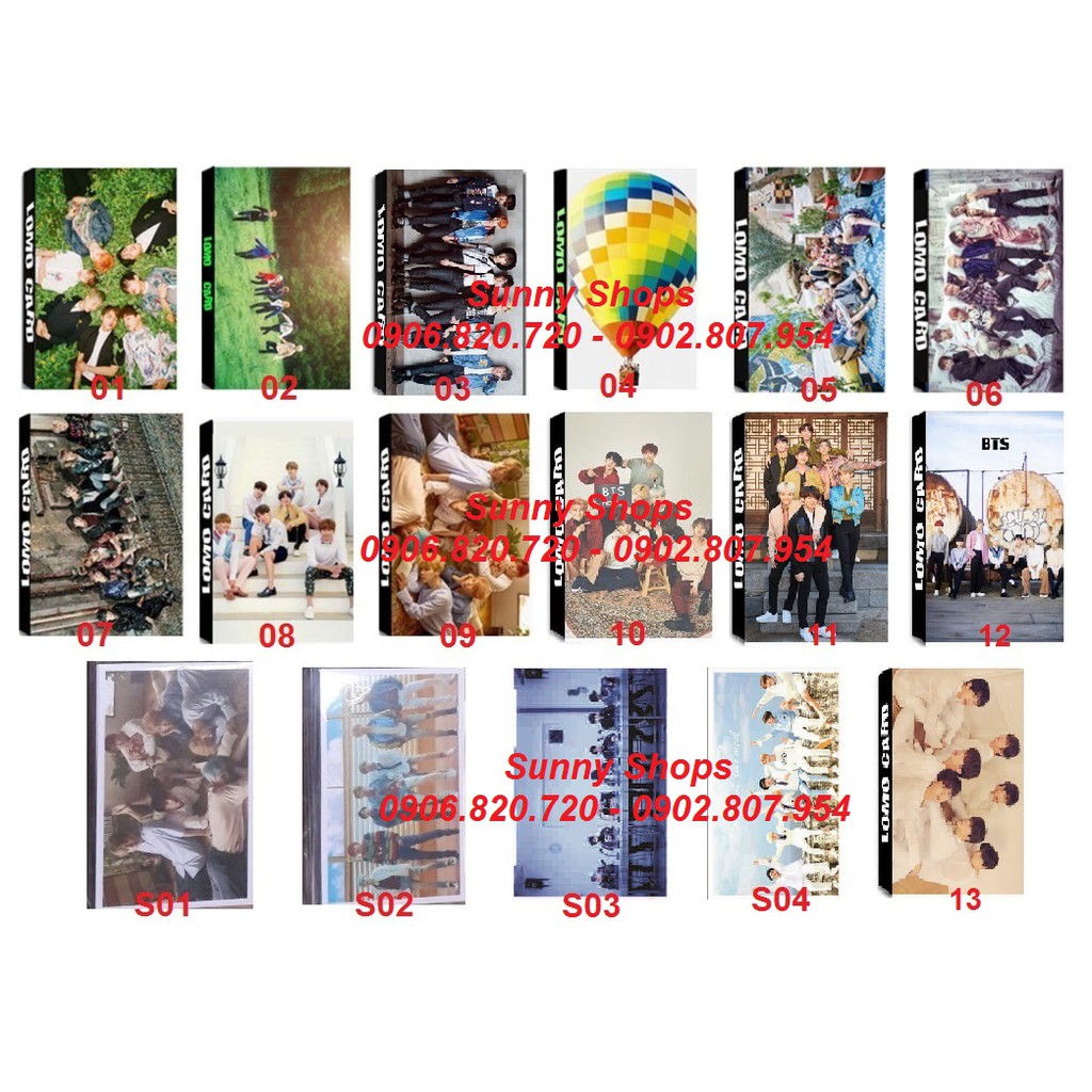 Lomo card hộp 30 hình nhóm BTS - Bangtan Boys