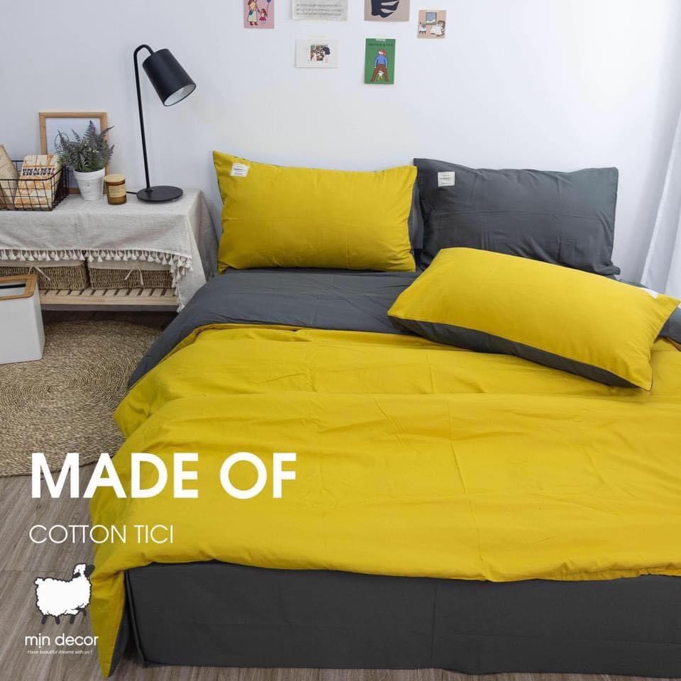 [Mã LIFEMALL2505 giảm 10% đơn 250K] Bộ chăn ga gối cotton tici MỊN DECOR một màu basic | BigBuy360 - bigbuy360.vn