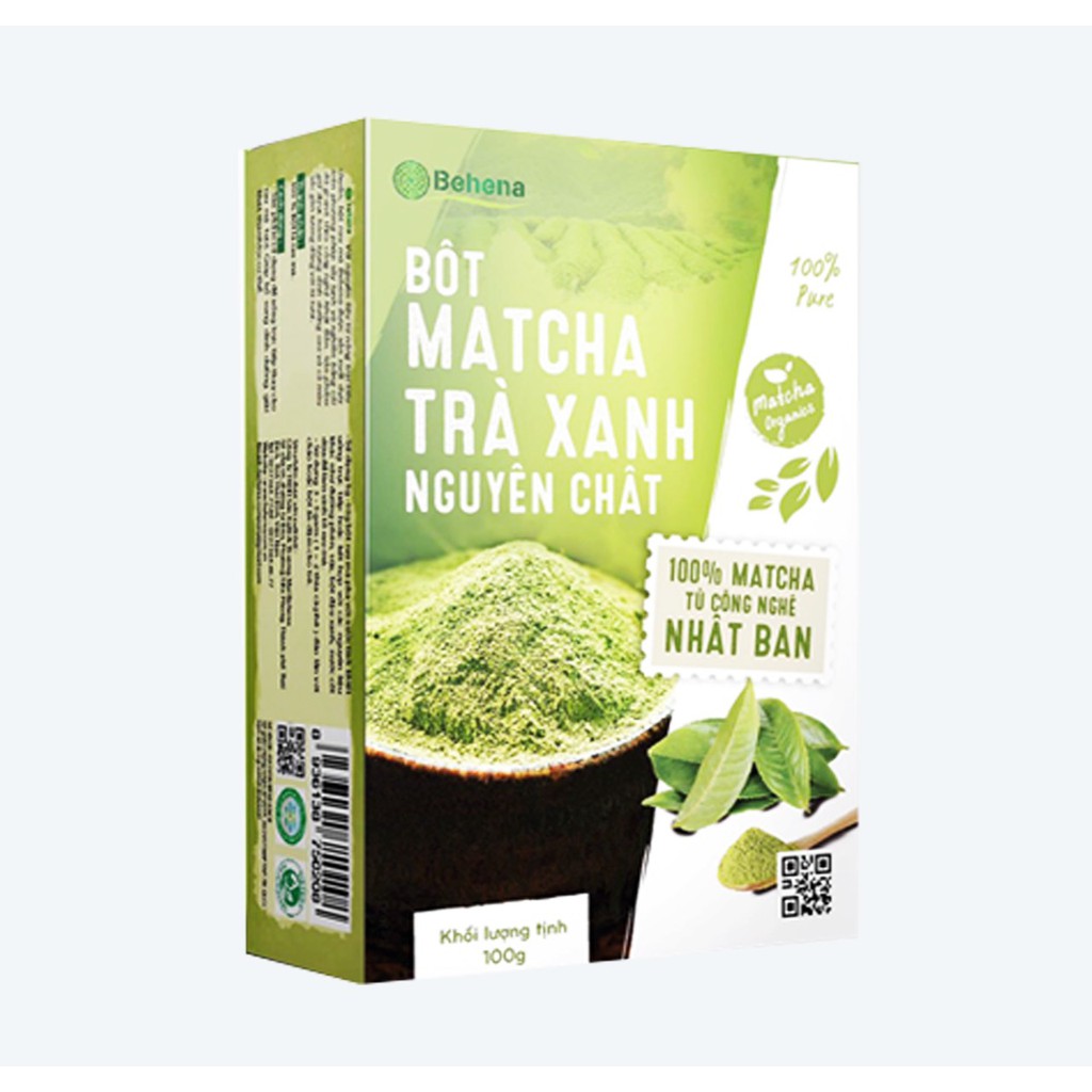 Matcha Nhật Bản - Bột Trà Xanh Nguyên Chất 100% Từ Công Nghệ Nhật Bản (Behena Hộp 50g)