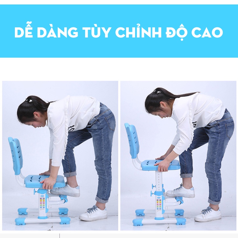 Ghế học sinh tiểu học thông minh chống gù điều chỉnh độ cao có gác chân chống mỏi cơ