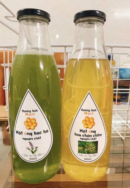 Combo 100 tem dán chai mật ong in tên shop theo yêu cầu