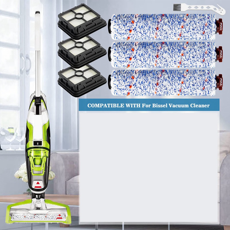 Bộ Chổi Lăn + Màng Lọc Thay Thế Cho Robot Hút Bụi Bissel CrossWave 1866 1868 1785 2306