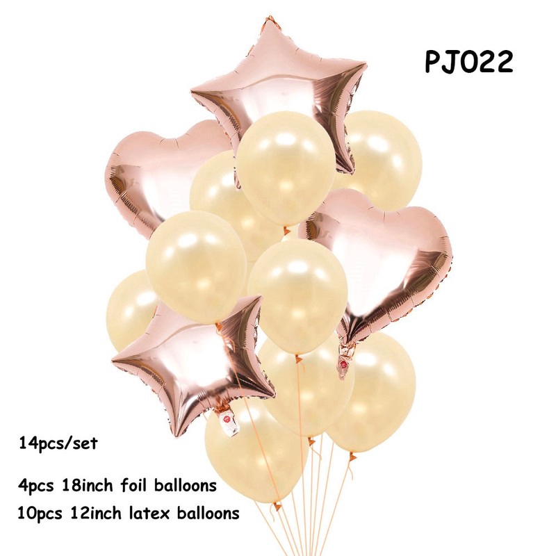 Set 10 bong bóng màu vàng hồng trang trí tiệc cưới
