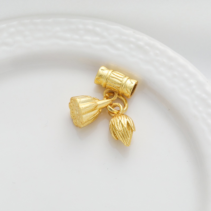 hạt charm Hạt Làm Trang Sức Hình Trái Tim Màu Vàng 18k Sang Trọng Chất Lượng Cao