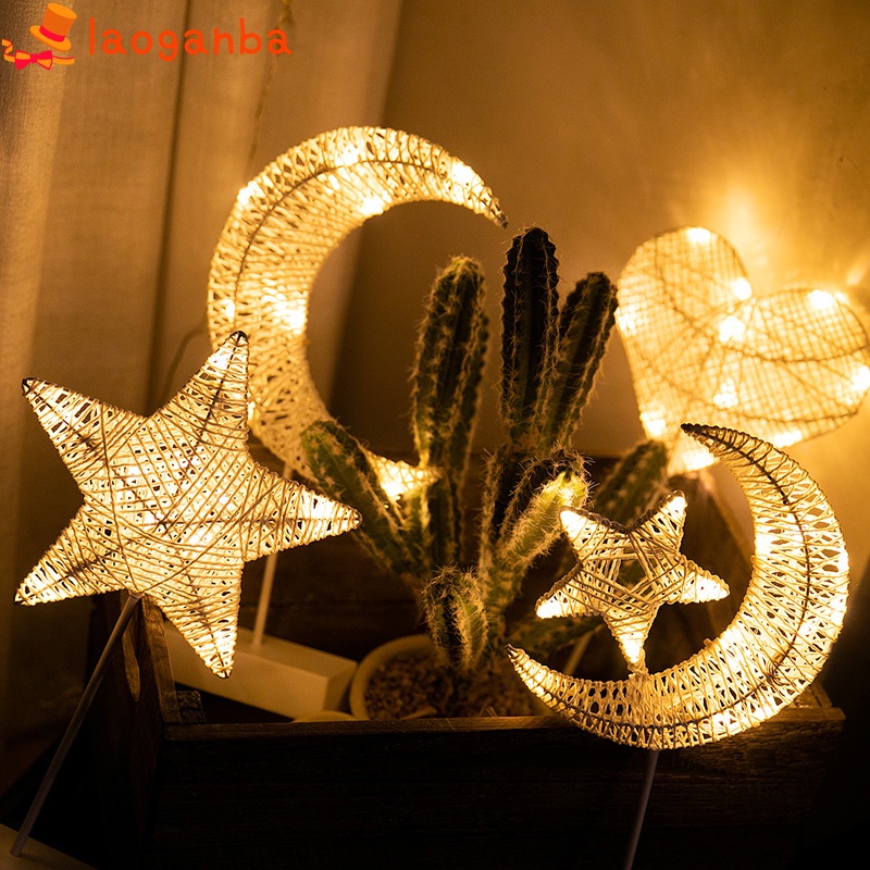 Moon-star Rattan Light Moon Light Star Light Lamp LED Lamp for Home Christmas Decoration Gifts