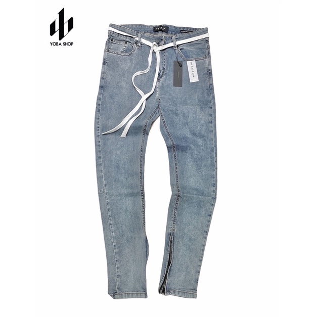 QUẦN JEANS NAM SKINNY XANH XÁM TRƠN ZIPPER XỊN MỊN YOBASHOP (ẢNH CLIP THẬT 100%)