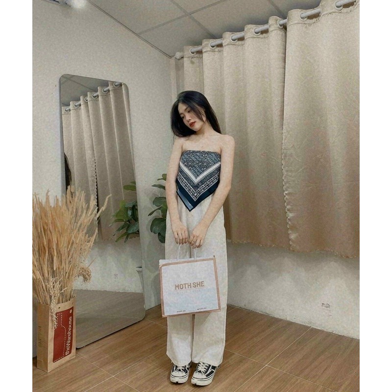 SET ÁO ỐNG THỔ CẨM + QUẦN SUÔNG TRẮNG | BigBuy360 - bigbuy360.vn