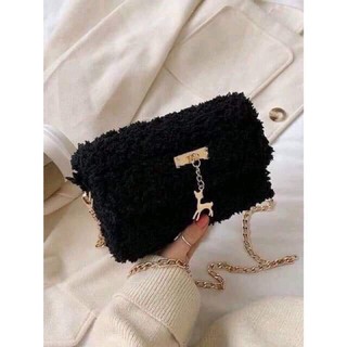 set nguyên liệu làm túi handmade bông xù