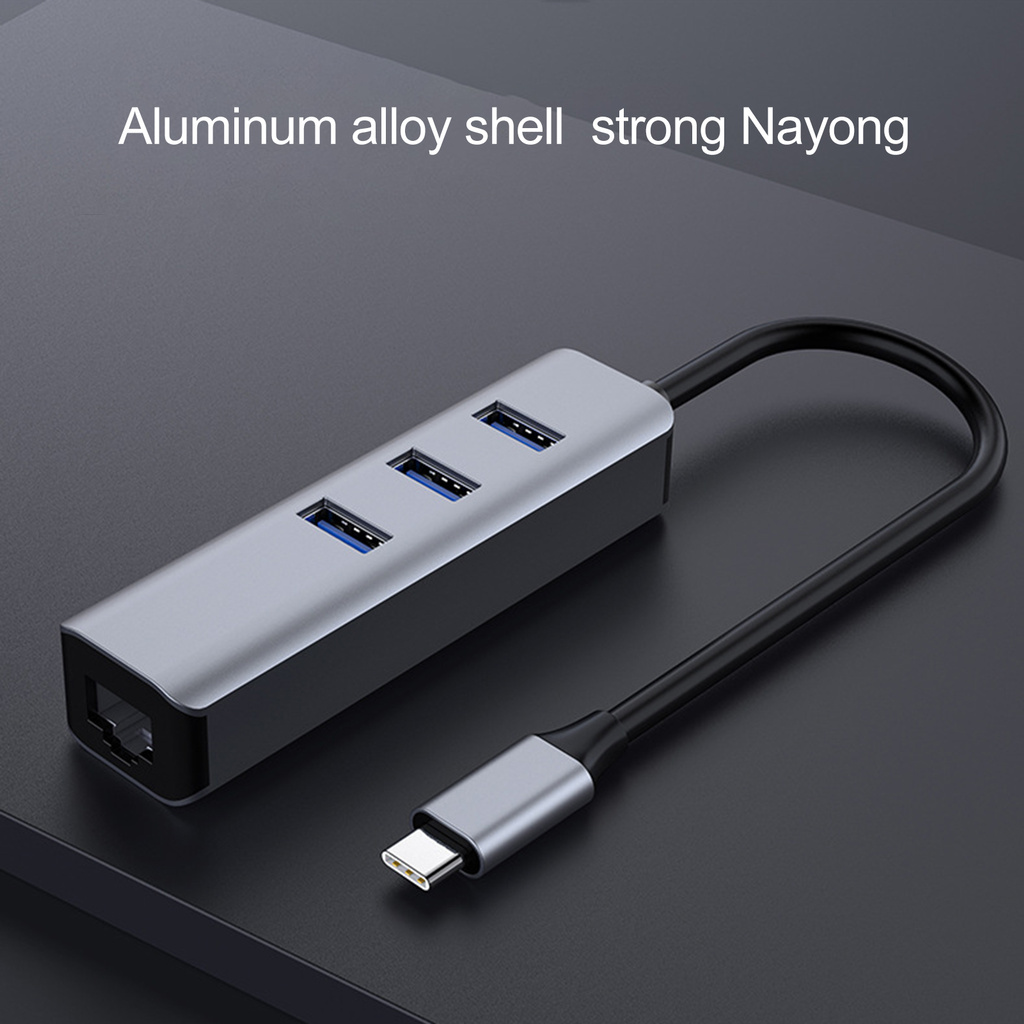 Bộ Chia 3 Cổng Usb 3.0 Type C Hub Sang Rj45 Gigabit Ethernet Cho Macbook