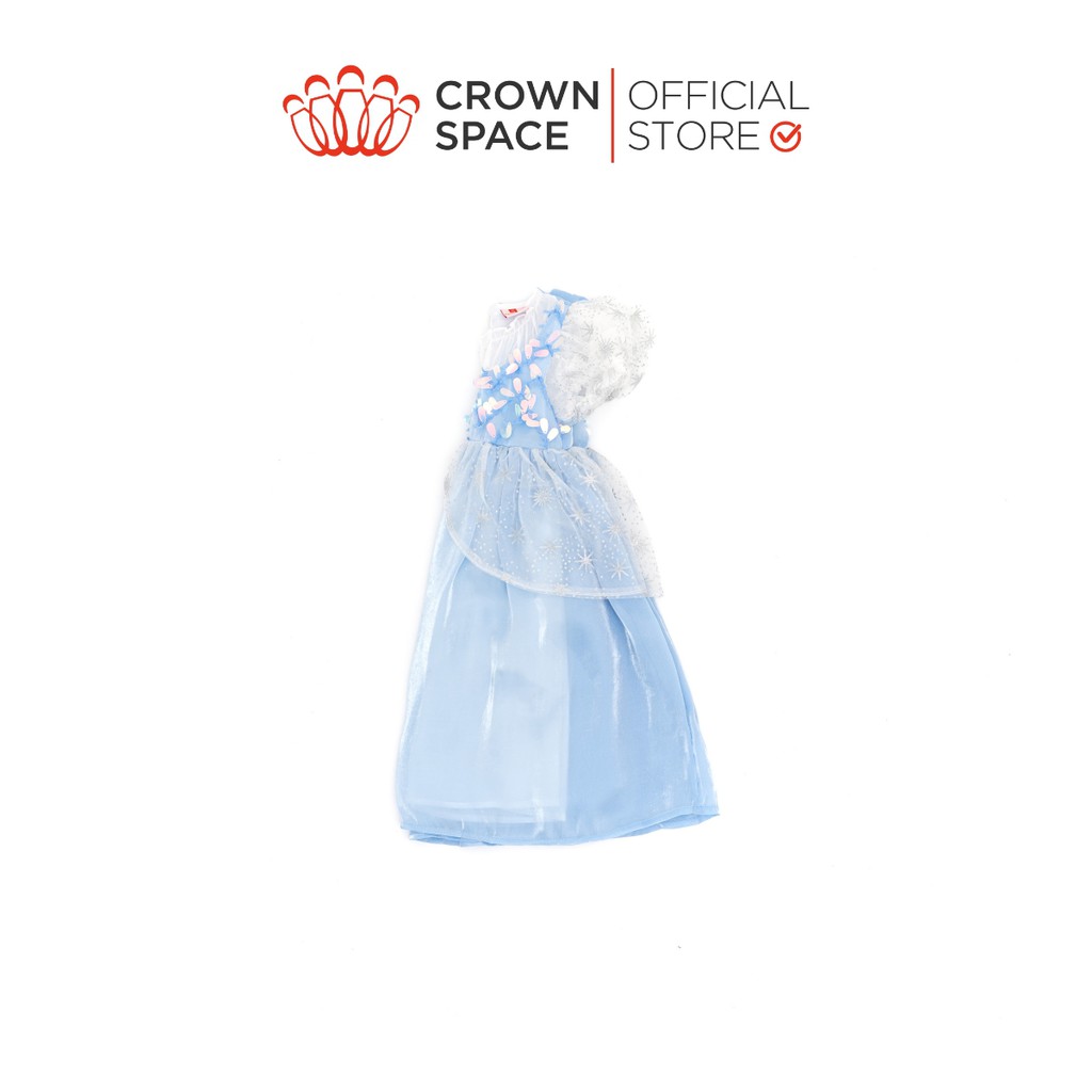 Váy Công Chúa Elsa Xanh Pastel Chính Hãng Crown Kids Size 5-10 Lót Cotton Thoáng Mát CKGS2810906.BL