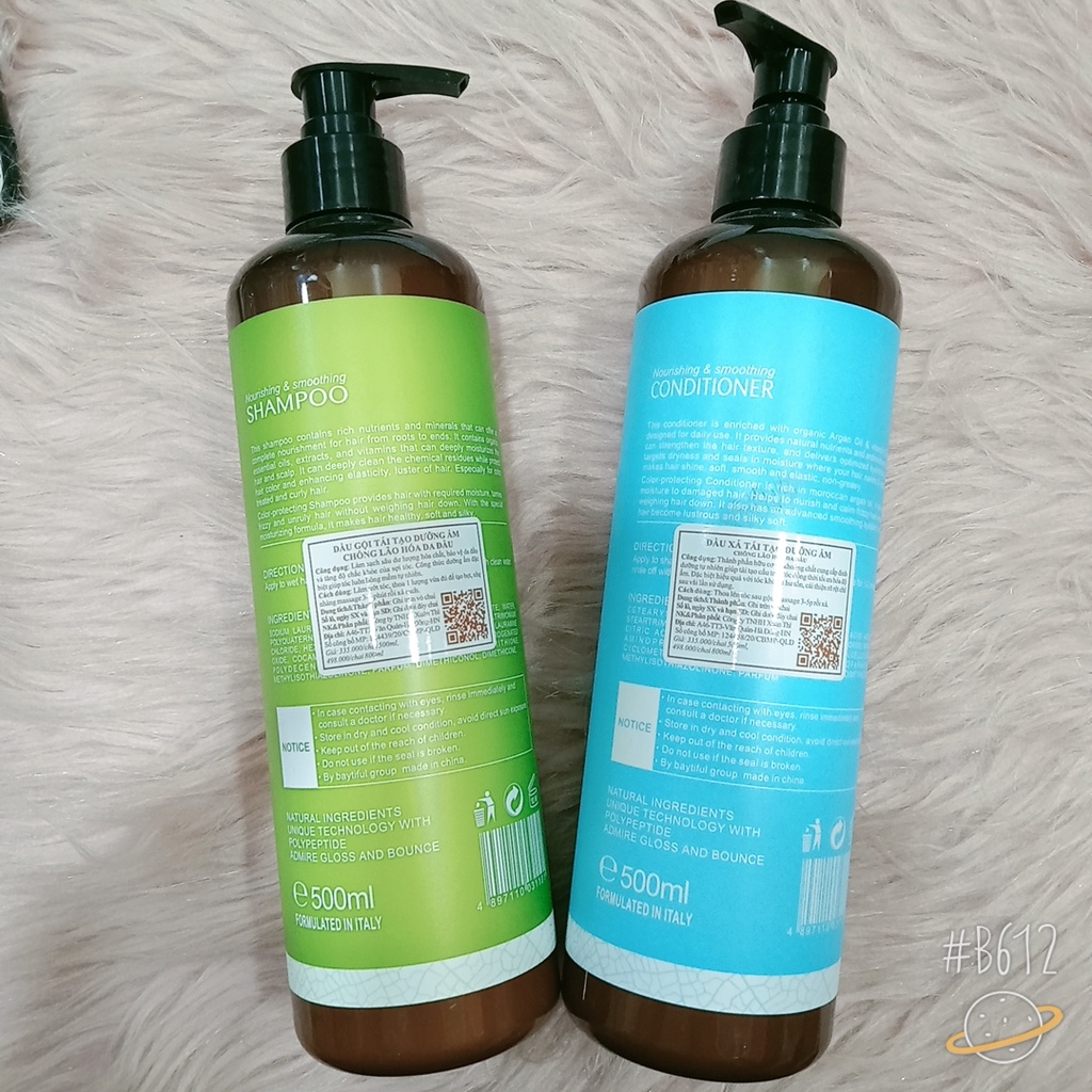 ComBo Dầu Gội Xả Tái Tạo Dưỡng Ẩm Chống Lão Hóa Da Đầu Maxipro 500mlx2