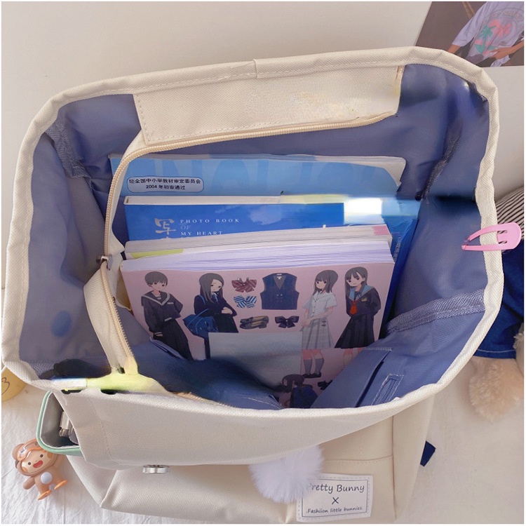 Mới Ba Lô Đi Học Gắn Tai Thỏ Dễ Thương Cho Nữ