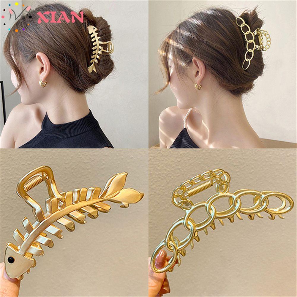 Kẹp tóc càng cua cỡ lớn bằng kim loại dày dặn chống trượt cho nữ