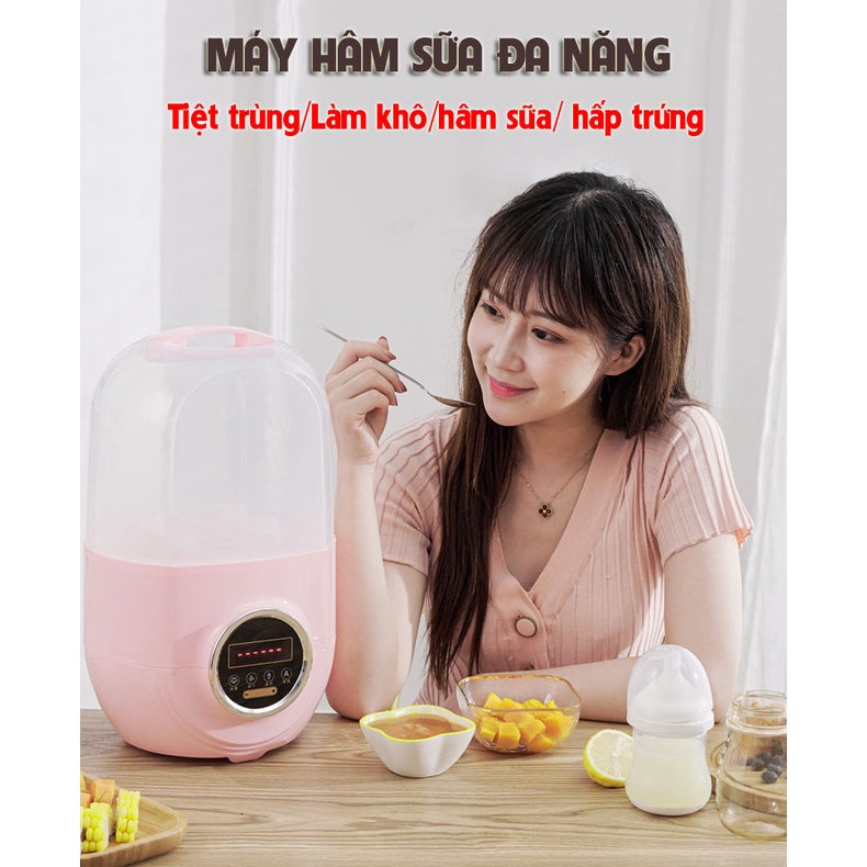 Máy hâm sữa đa năng, máy tiệt trùng bình sữa sấy khô tự động giữ nhiệt thông minh 3in1 suốt 24 giờ