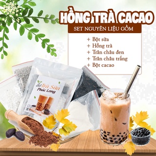 💖ĂN LÀ MÊ💖 Set Trà Sữa Trân Châu Socola 10-12 Ly Thơm Ngon, Béo Ngậy - Hồng Trà Cacao Trân Châu Đen Đậm Vị