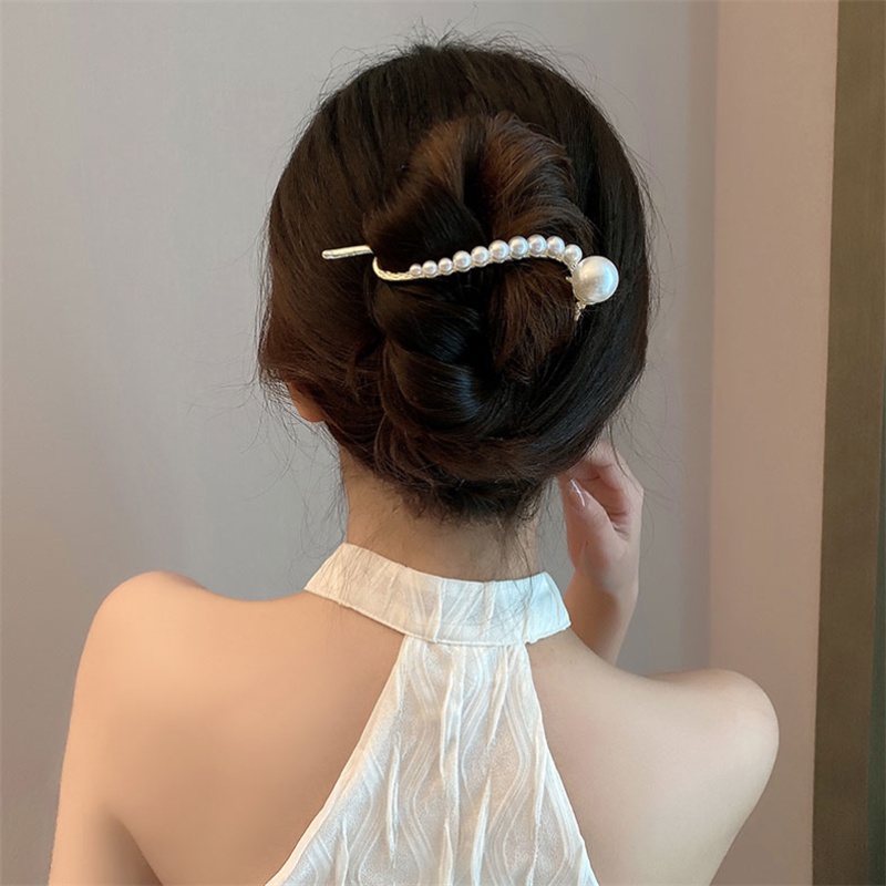 Kẹp Tóc Đính Đá Ngọc Trai Nhân Tạo Thời Trang