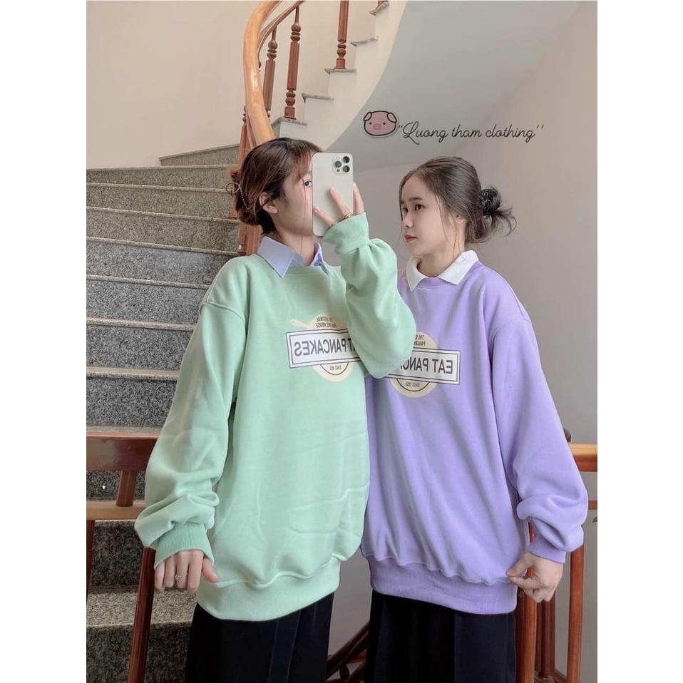 Áo Sweater Nỉ EAT PANCAKE Ulzang Samsam4896