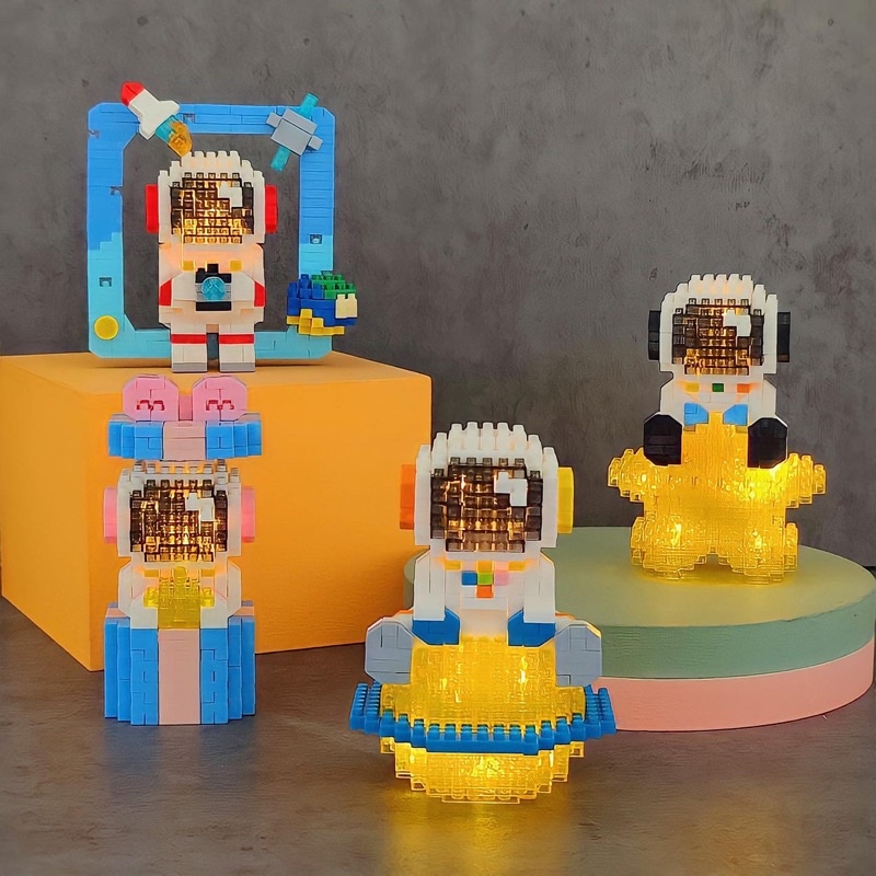 Mô Hình Lắp Ghép Phi hành Gia Phát Sáng 3D Mini Đèn Led Mặt Trăng
