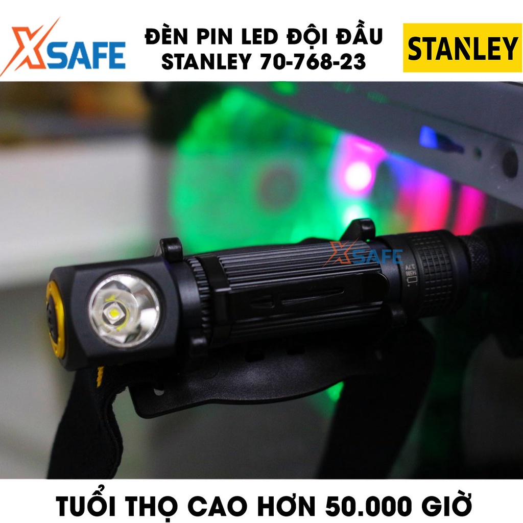 Đèn pin LED đa năng đội đầu STANLEY 70-768-23 khả năng chống nước IPX4 Đèn pin đa đa năng Stanley tuổi thọ cao