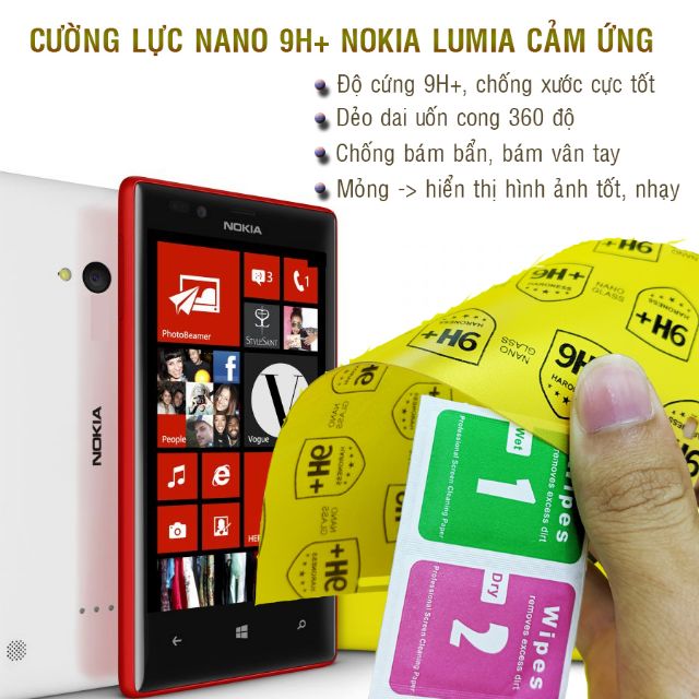Dán cường lực nano dẻo Nokia Lumia 430, 435, 520, 530, 535, 625, 640, 640 XL, 650 XL, 730, 925...