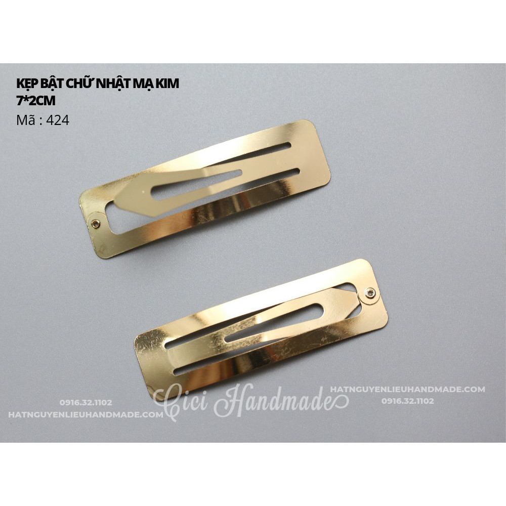 Kẹp bật chữ nhật mạ trắng mạ kim (Túi 5c) Cici Handmade nguyên liệu DIY hạt đính kết, hạt pha lê hạt cườm đính kết