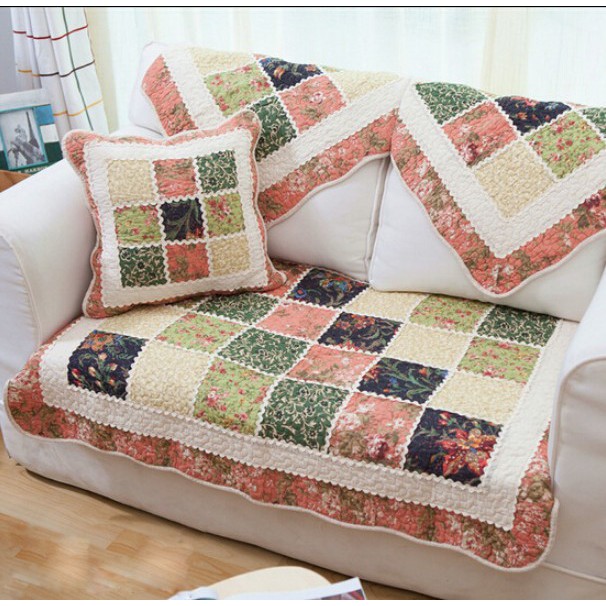 Tấm Vải Cotton Trải Ghế Sofa Chống Trượt Kiểu Hàn Quốc Dễ Thương