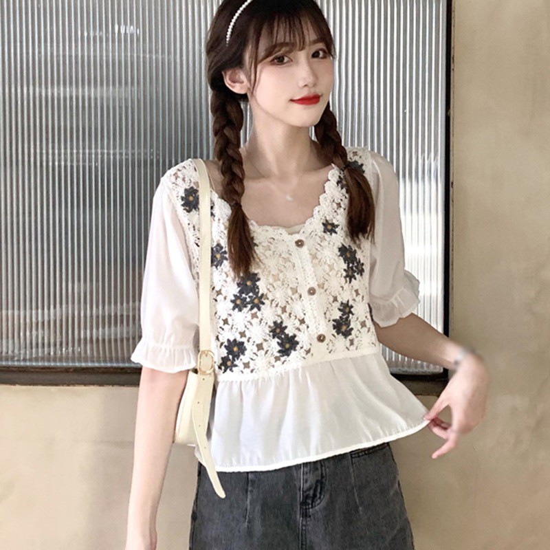 Áo nữ tay ngắn cổ chữ v thời trang quyến rũ