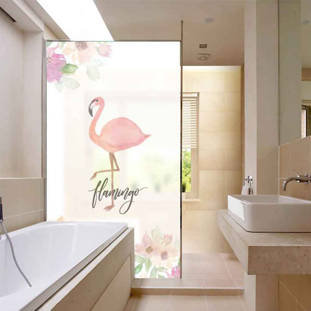 Miếng dán gương nhà tắm hình chim hồng hạc