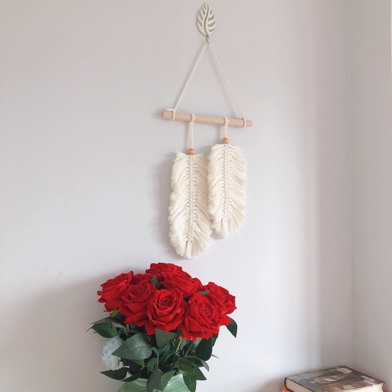 Mành lá macrame treo tường decor tường trang trí phòng