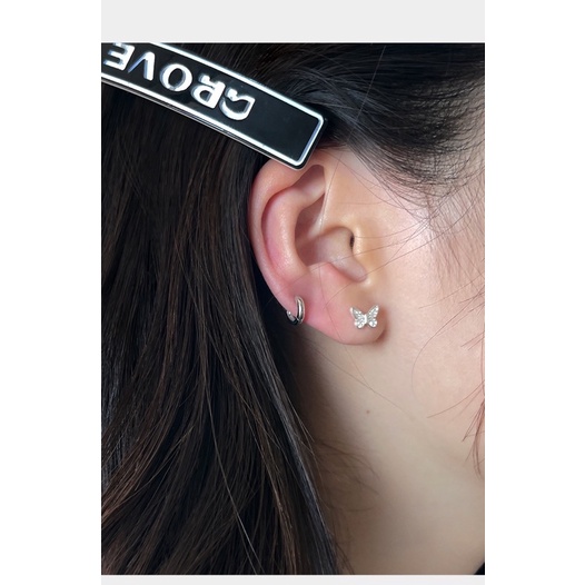 Khuyên tai chốt bi vặn hình 🦋 sọc