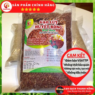 1KG Gạo Lứt Huyết Rồng Hữu Cơ ORGANIC (Giảm Cân / Thực Dưỡng) - Gạo Sạch Thanh Hằng
