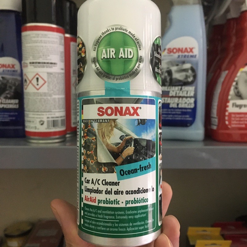 SONAX KHỬ MÙI DÀN LẠNH NỘI THẤT Ô TÔ HƯƠNG ĐẠI DƯƠNG(A/C CLEANER 323600 - 100ML)