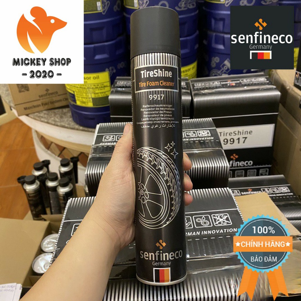 [ 100% GERMANY ] Chai Vệ Sinh Lốp Xe SENFINECO 9917 – 400ML Tire Schine Tire Foam Cleaner – Hàng Đức Chính Hãng