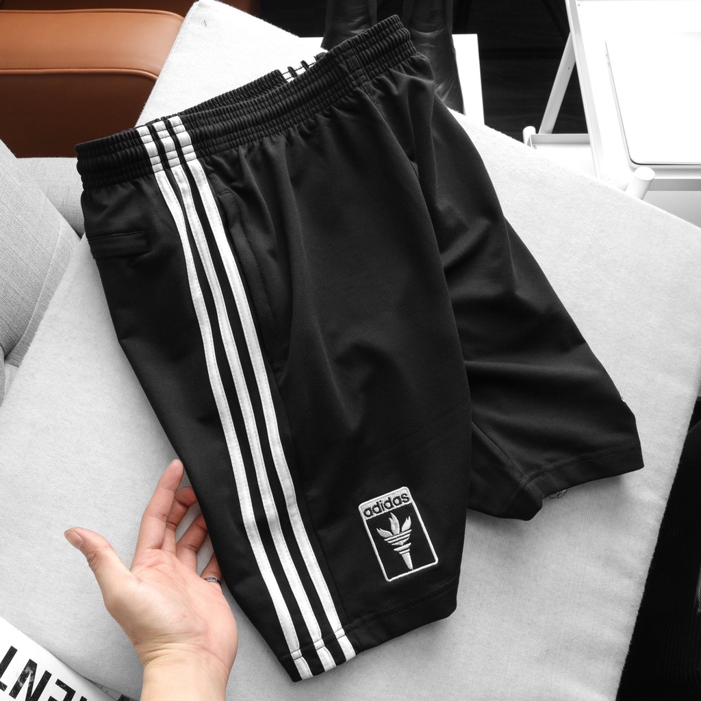 Quần Short Thun Adidas 3 sọc trắng mẫu mới chất nỉ da cá xịn sò - LA STORE MENSWEAR