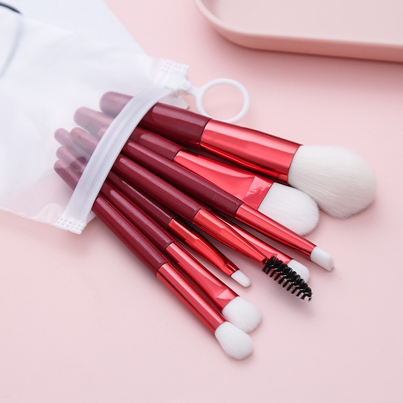 [Hàng mới về] Túi 8 cọ trang điểm du lịch lông mềm thiết kế nhỏ gọn tiện lợi