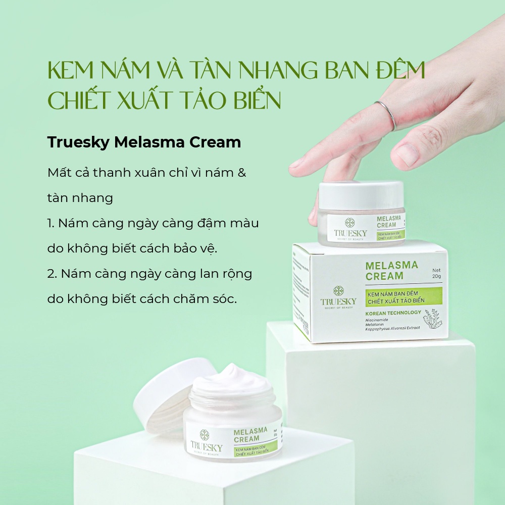 Kem nám và tàn nhang Truesky Melasma Cream chiết xuất tảo biển 20g