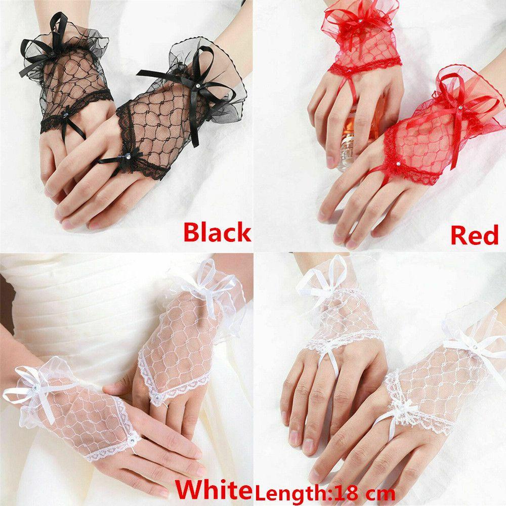 Găng Tay Ren Hở Ngón Hóa Trang