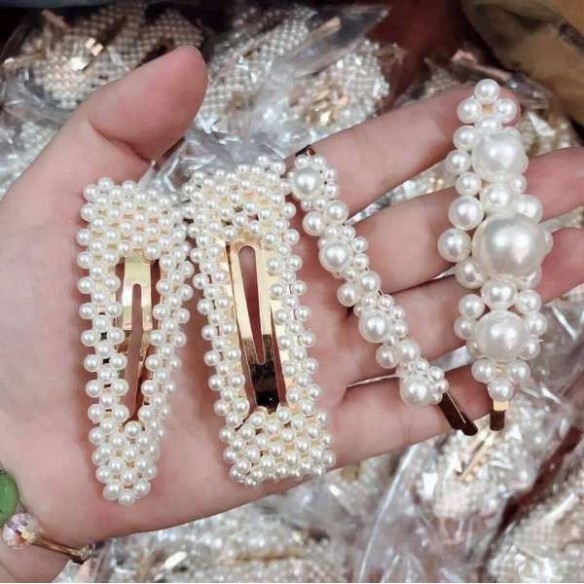 Kẹp tóc ngọc trai nhiều mẫu cho bạn gái - ngọc trai nhân tạo