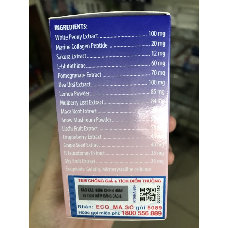 Viên uống trắng da RITANA(60v) | Thế Giới Skin Care