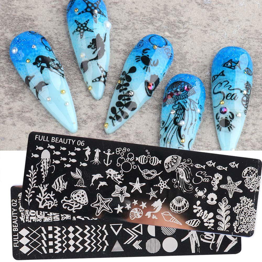 Miếng Dán Trang Trí Móng Tay Họa Tiết Hoa / Đại Dương Xinh Xắn