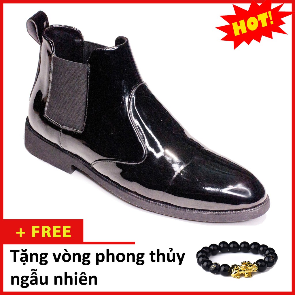 Giày Boot Nam AROTI Cao Cổ Chất Đẹp Cao Cấp,Đế Khâu Siêu Bền, Tăng Chiều Cao 3cm Form Hàn Màu Đen - CB520-B(VT)