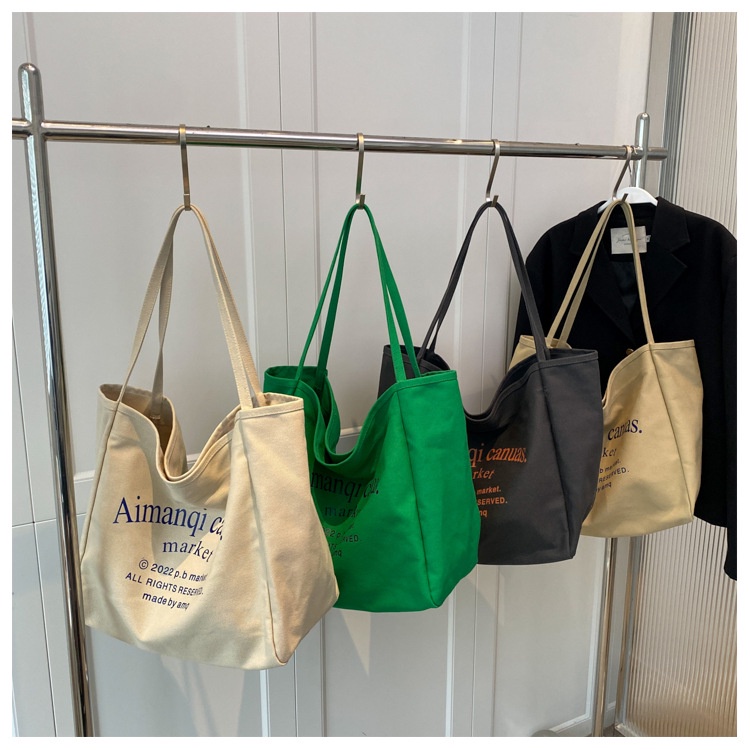 Túi Xách canvas Sức Chứa Lớn Phong Cách Hàn Quốc Đơn Giản Mới