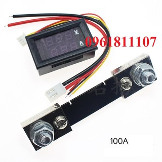Đồng hồ đo áp và dòng 100VDC - 100A và trở shunt